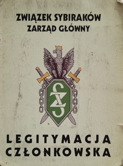 Legitymacja Związku Sybiraków należąca do Ryszarda Bartoszewicza.